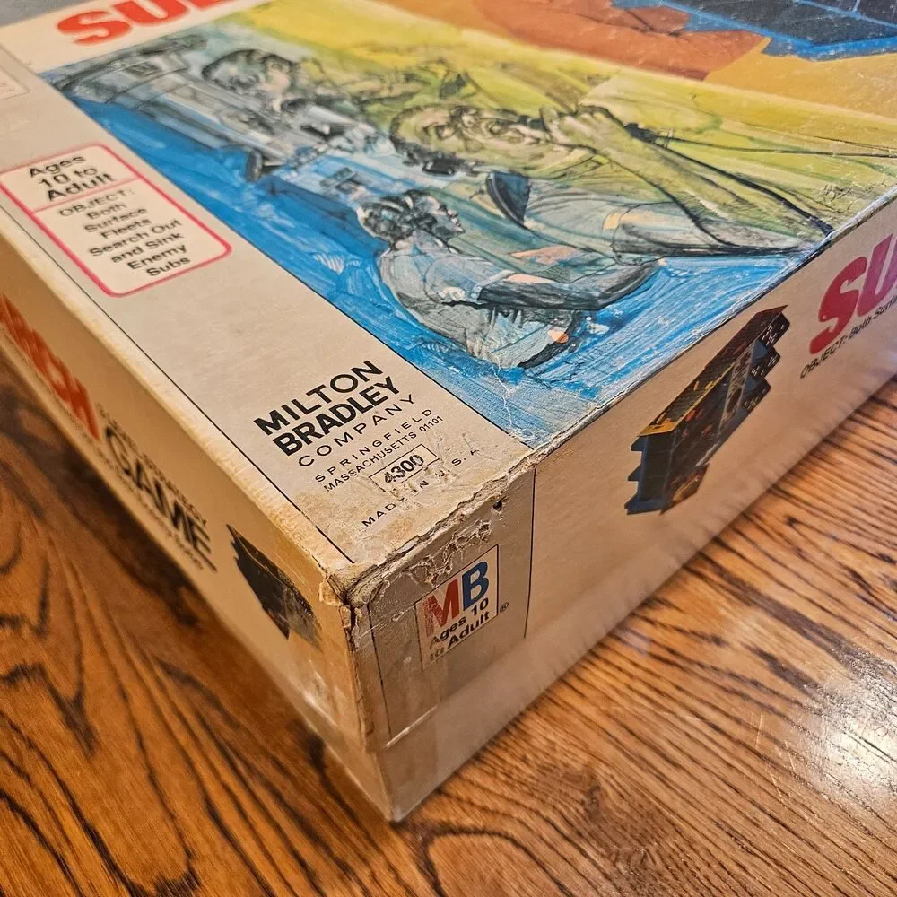 Vintage 1973 Milton Bradley Sub Search 3 Level Board Game 3D battleship HTF